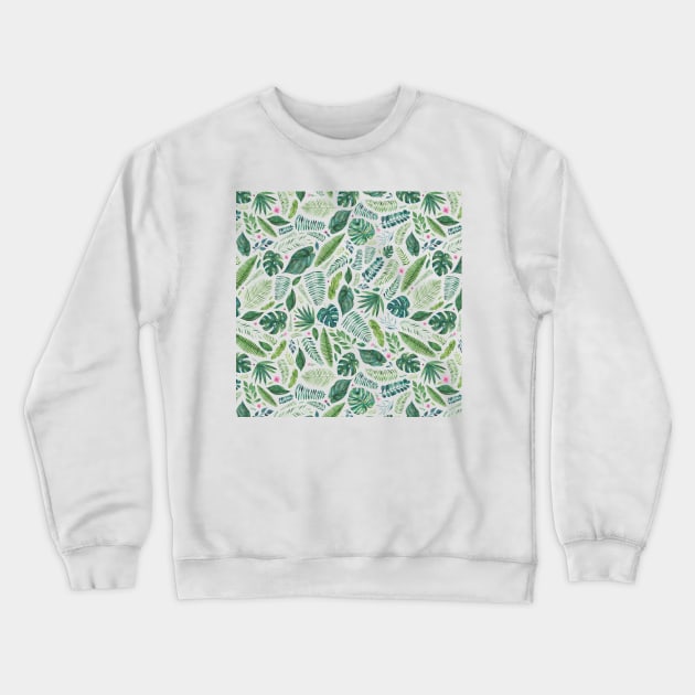 Tropical or Jungle Leaves Crewneck Sweatshirt by Elena_ONeill